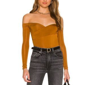 COPY - superdown Emma Off Shoulder Bodysuit in Caramel